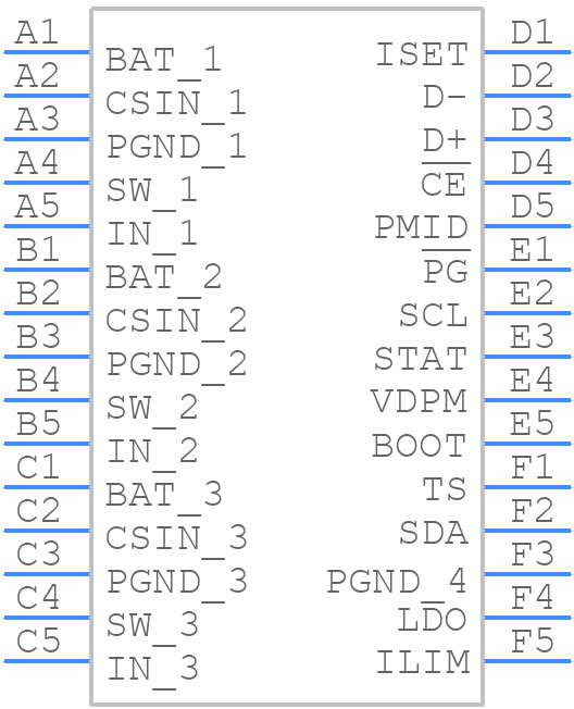 BQ24257YFFR - Texas Instruments - PCB symbol