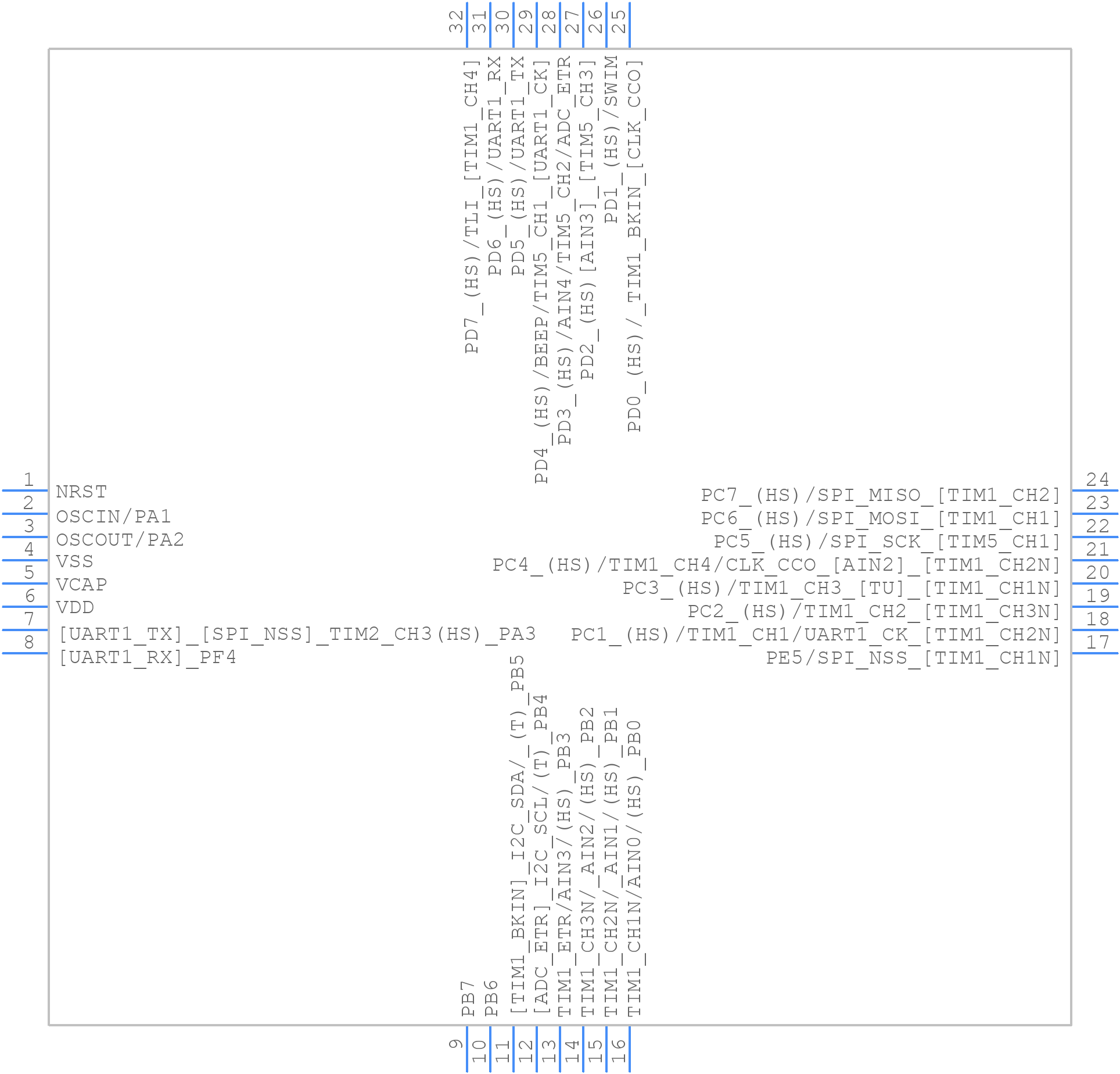 STM8S903K3T6CTR - STMicroelectronics - PCB symbol