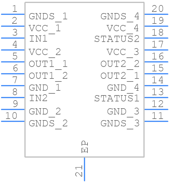TPIC0108BDWP - Texas Instruments - PCB symbol