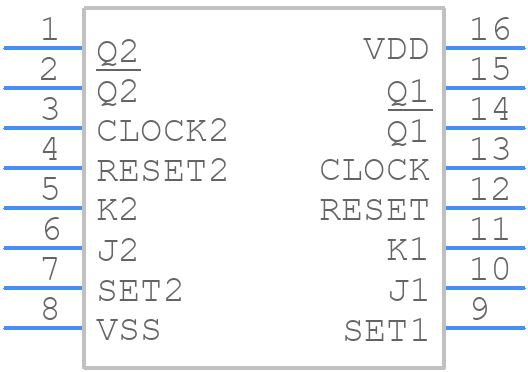 CD4027BF3A - Texas Instruments - PCB symbol