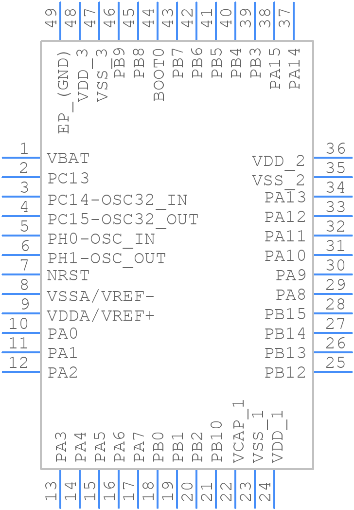 STM32F410C8U6TR - STMicroelectronics - PCB symbol