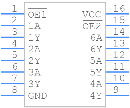 CD74HCT367MG4 - Texas Instruments - PCB symbol