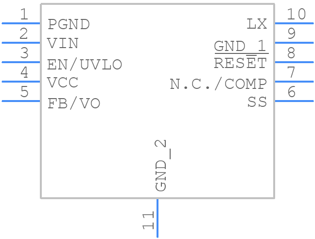 MAX17502EATB+T - Analog Devices - PCB symbol