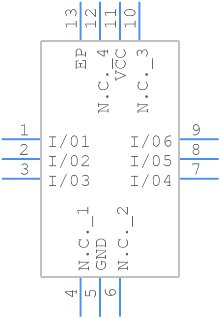 MAX3206EETC+ - Analog Devices - PCB symbol