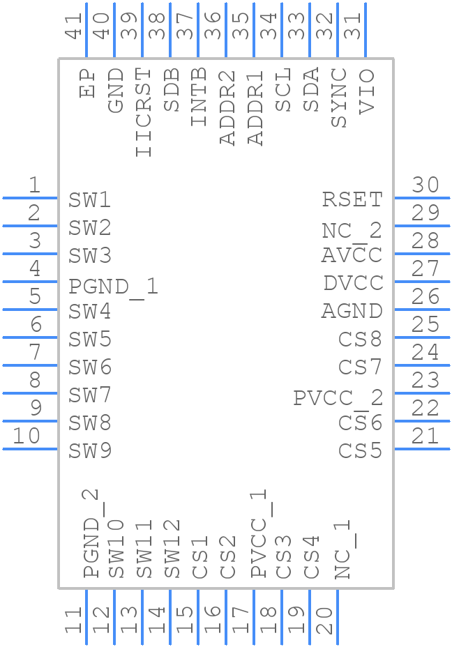 IS31FL3736-QFLS4-TR - Integrated Silicon Solution Inc. - PCB symbol