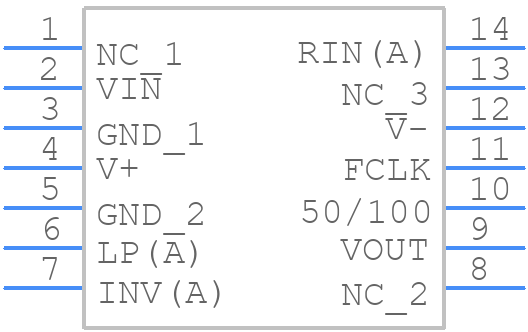 LTC1064-7CN#PBF - Analog Devices - PCB symbol