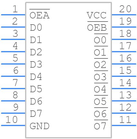 74FCT540ATQG8 - Renesas Electronics - PCB symbol