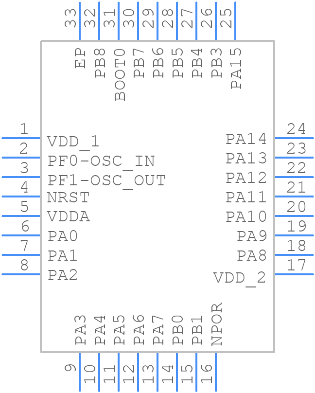STM32F038K6U6 - STMicroelectronics - PCB symbol