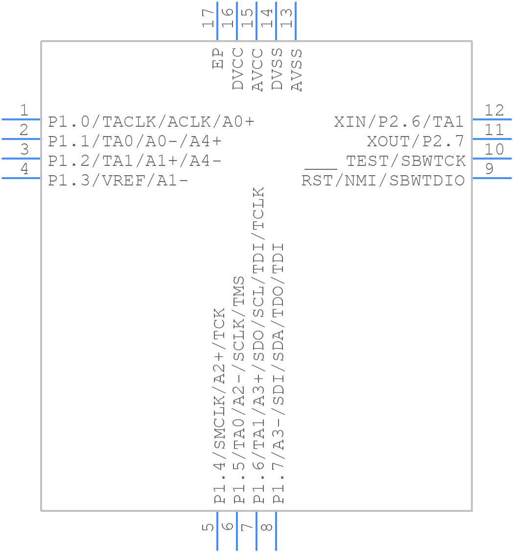MSP430F2003IRSAR - Texas Instruments - PCB symbol