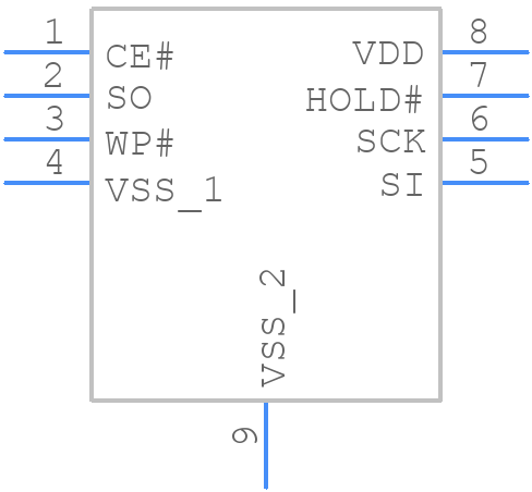 SST25VF016B-75-4I-QAF-T - Microchip - PCB symbol