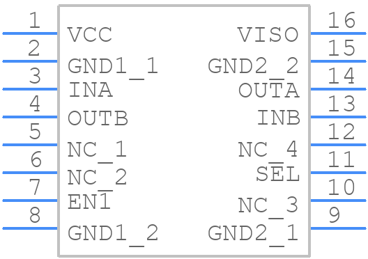 ISOW7821DWE - Texas Instruments - PCB symbol