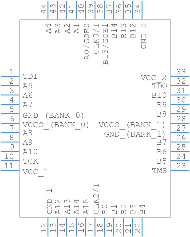 LC4032V-75TN44I - Lattice Semiconductor - PCB symbol