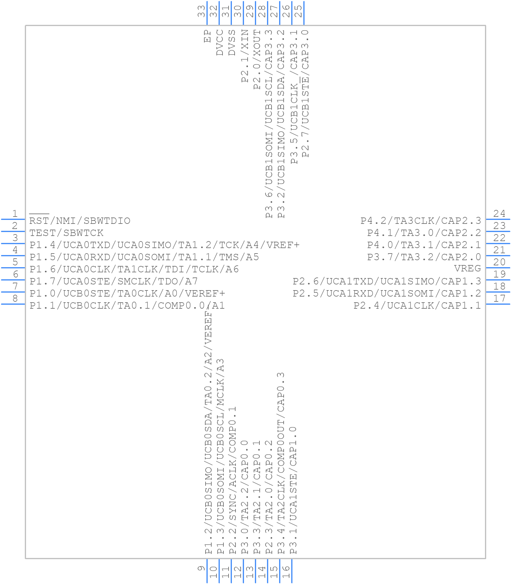 MSP430FR2672TRHBT - Texas Instruments - PCB symbol