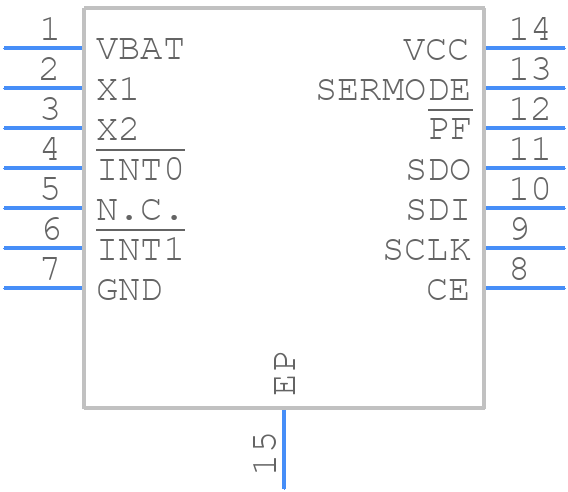 DS1343D-3+T&R - Analog Devices - PCB symbol