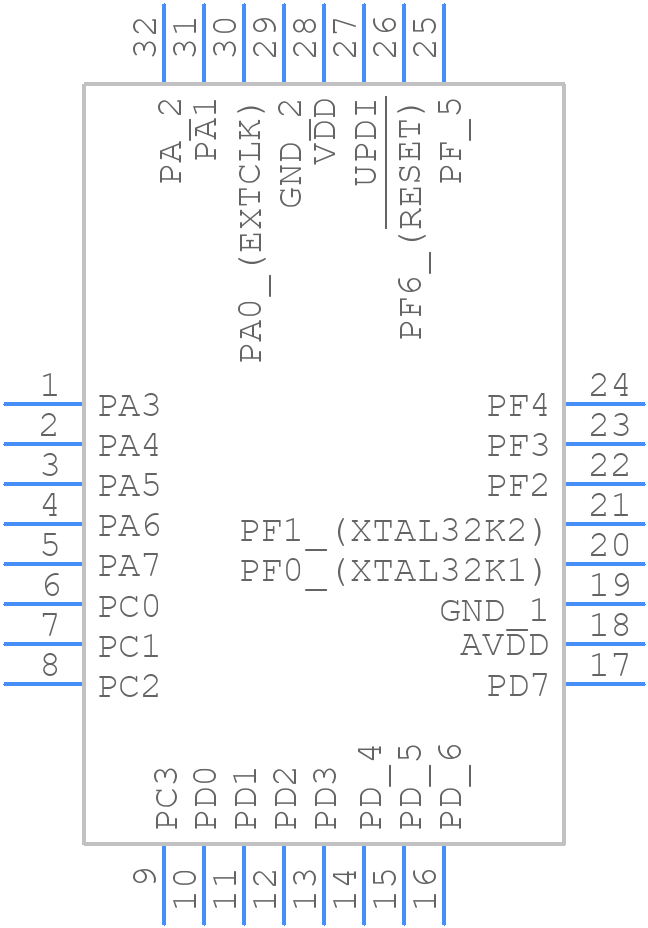 AVR128DA32-I/PT - Microchip - PCB symbol