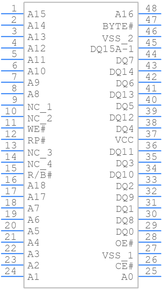 M29F800FB5AN6E2 - Alliance Memory - PCB symbol