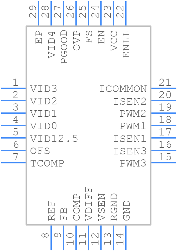 ISL6565BCRZ-T - Renesas Electronics - PCB symbol