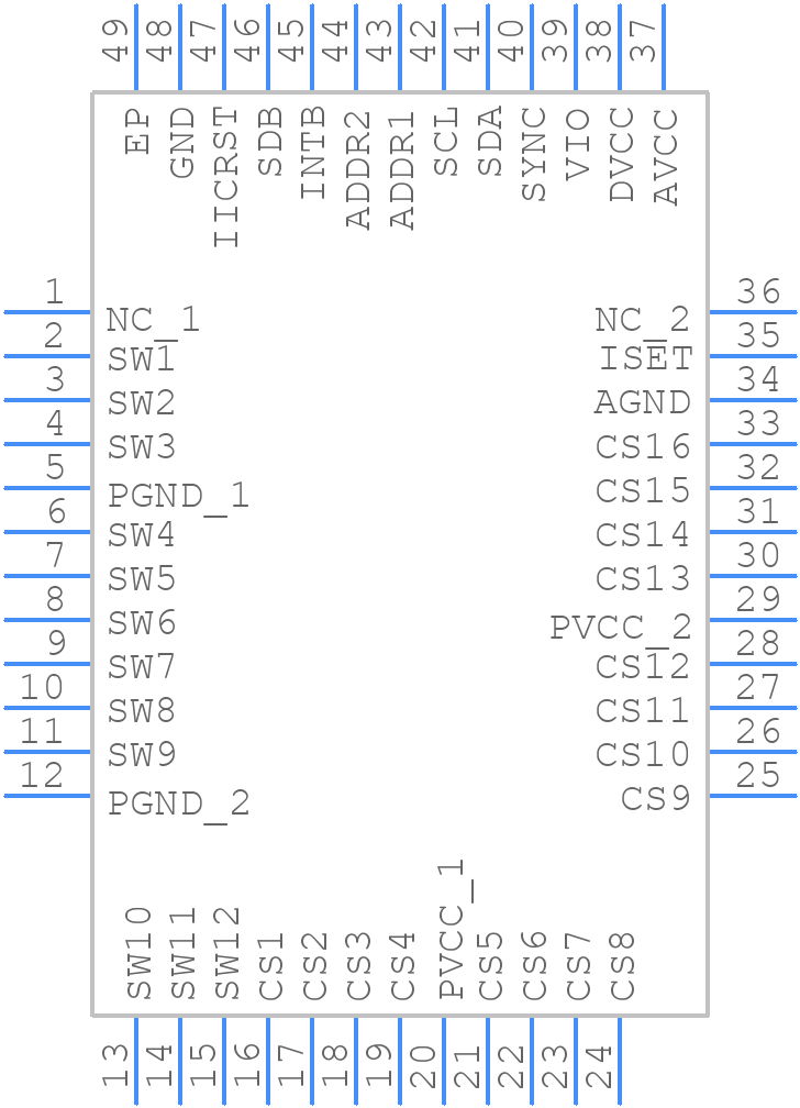 IS31FL3733B-TQLS4 - Lumissil Microsystems - PCB symbol