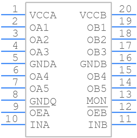 49FCT20805QGI8 - Renesas Electronics - PCB symbol