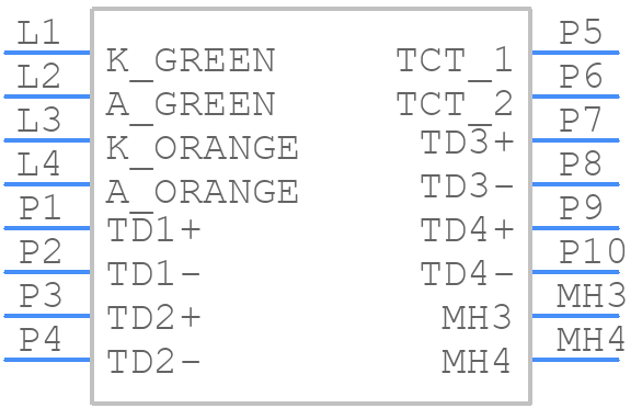 MTJ-88TUX1-FSD-VL5-M236Y-HT-TR - Adam Tech - PCB symbol