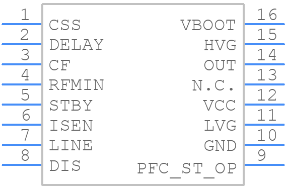 L6599AN - STMicroelectronics - PCB symbol