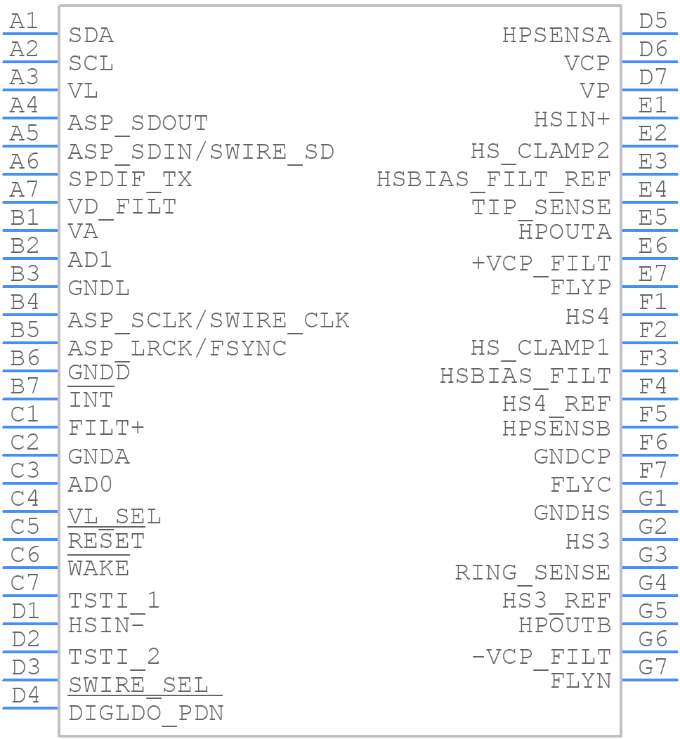 CS42L42-CWZR - Cirrus Logic - PCB symbol