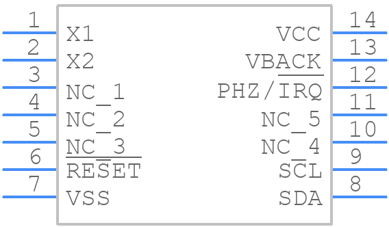 X1228S14-2.7T1 - Renesas Electronics - PCB symbol