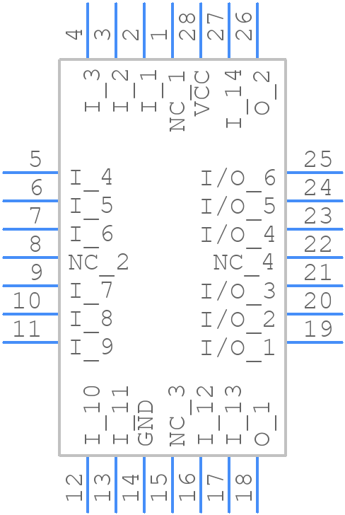 TIBPAL20R8-7CFN - Texas Instruments - PCB symbol
