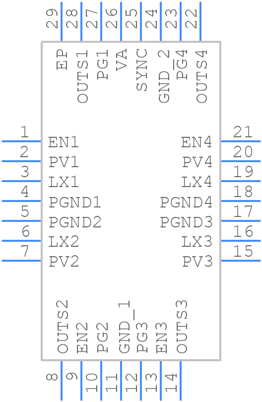 MAX20029CATIB/V+ - Analog Devices - PCB symbol