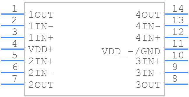 TLC2254AQPWRG4Q1 - Texas Instruments - PCB symbol