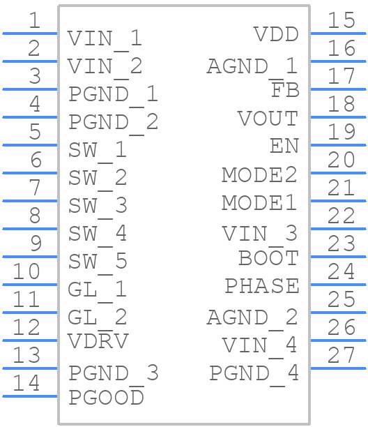 SiC438AED-T1-GE3 - Vishay - PCB symbol