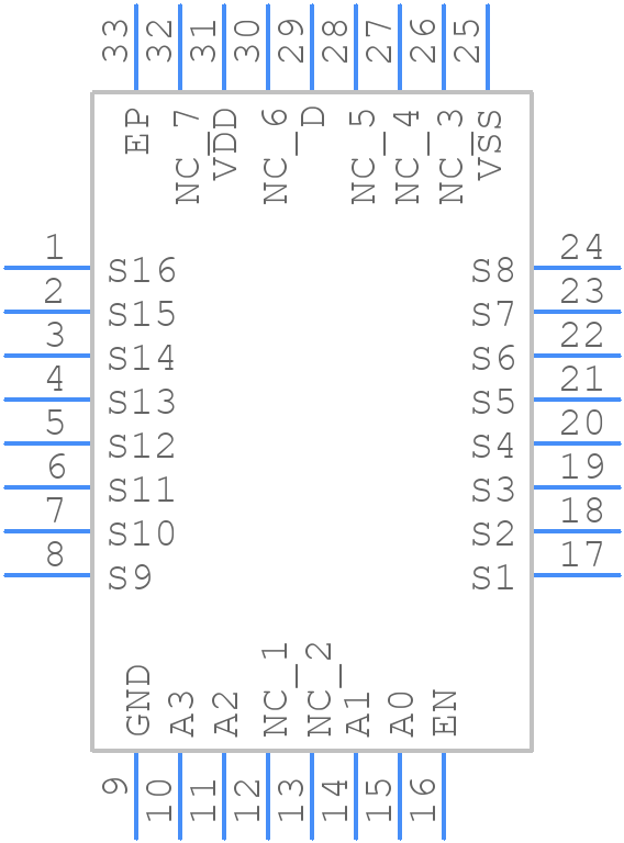 MUX36D08IRSNR - Texas Instruments - PCB symbol