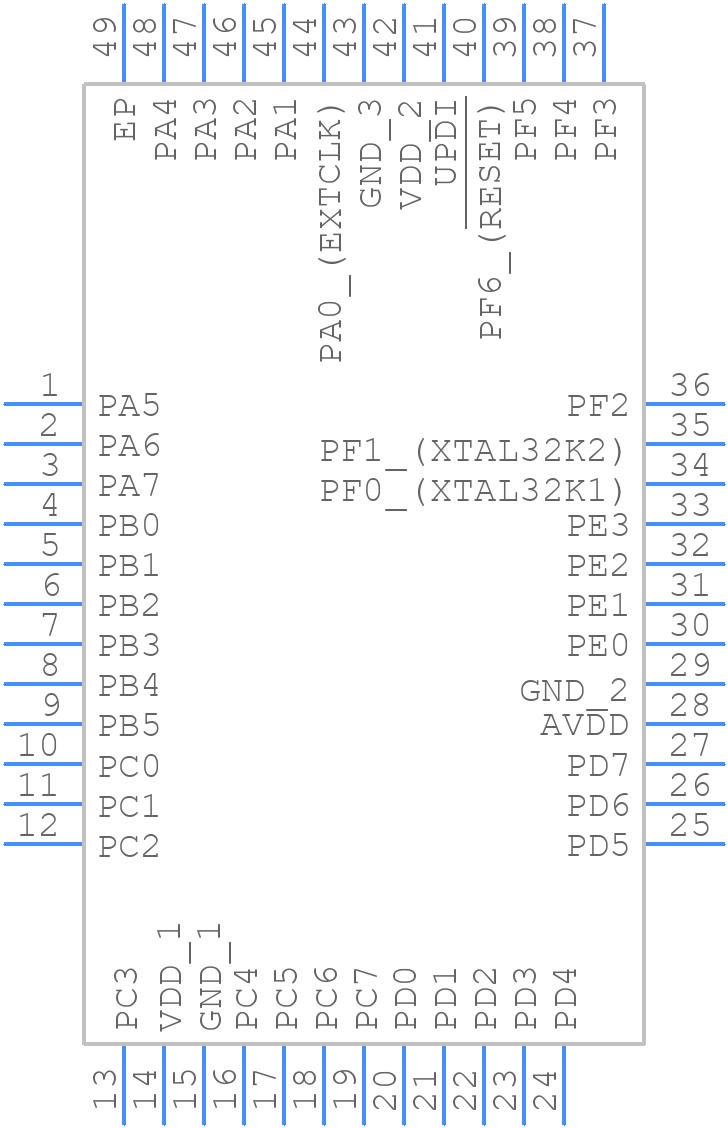 AVR128DA48T-I/6LX - Microchip - PCB symbol