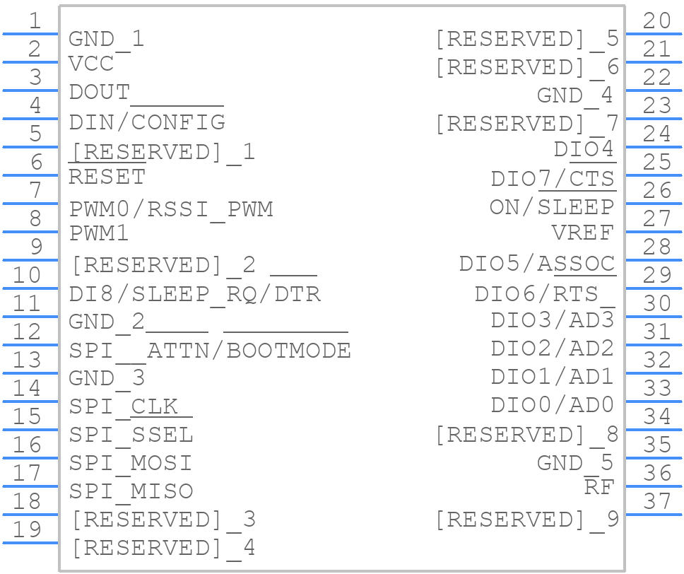 XB9X-DMRS-021 - DIGI - PCB symbol