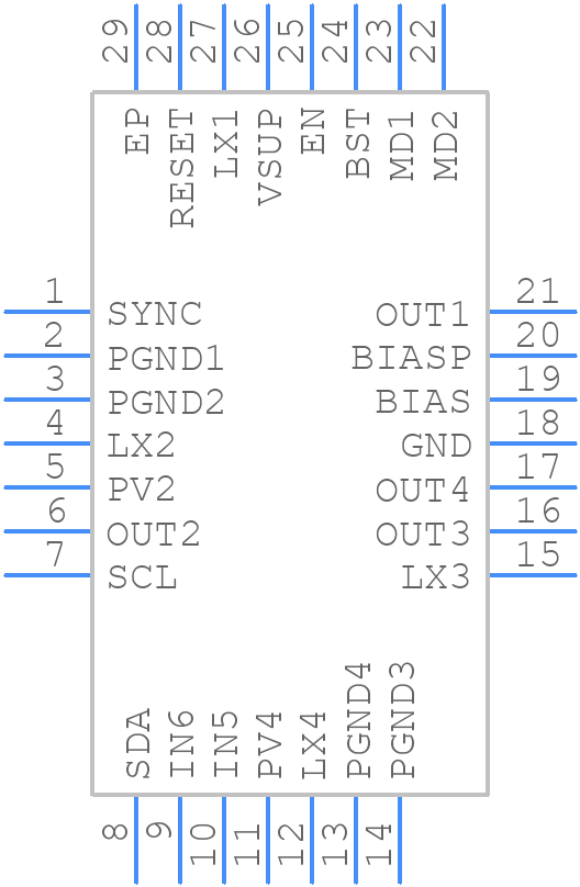 MAX20430ATIA/VY+ - Analog Devices - PCB symbol