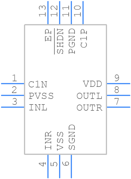 MAX9725AETC+T - Analog Devices - PCB symbol