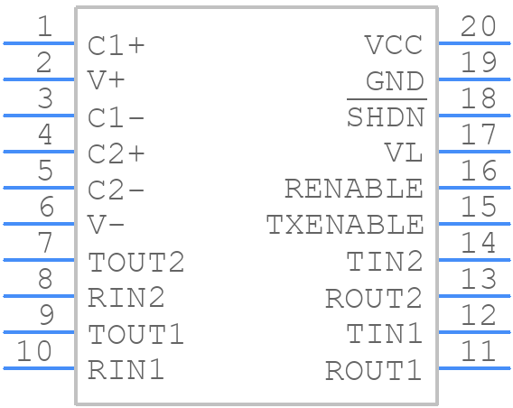 MAX3322EEUP+ - Analog Devices - PCB symbol