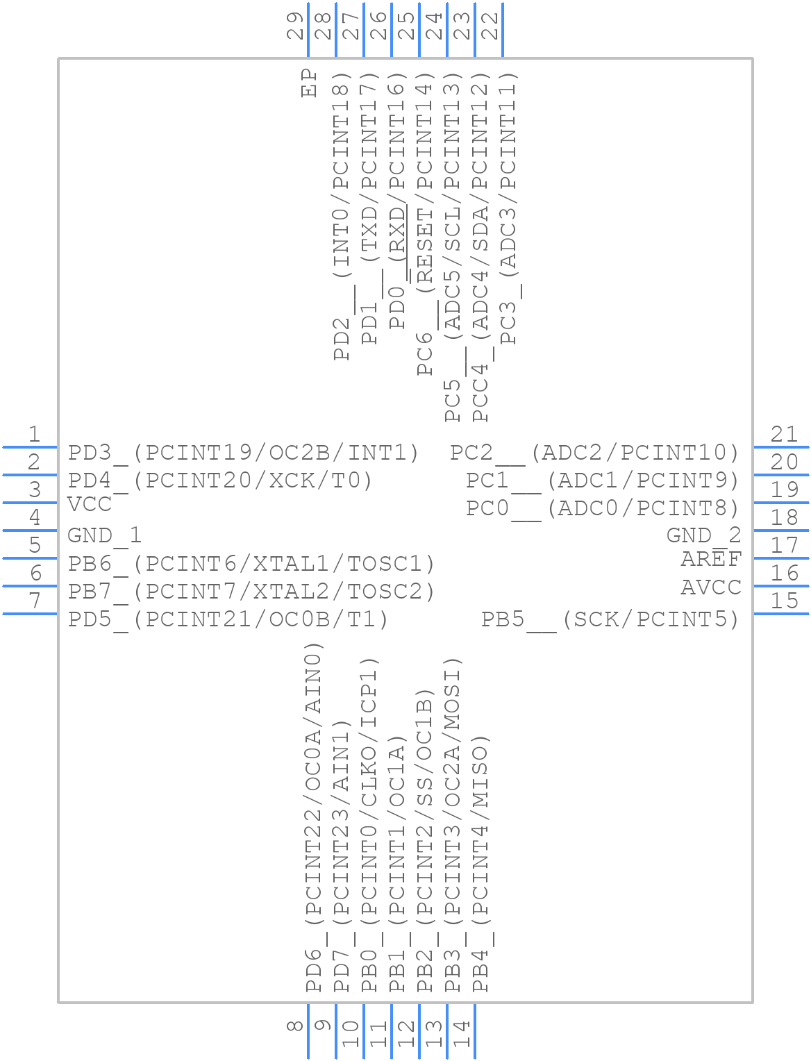 ATMEGA168A-MMH - Microchip - PCB symbol