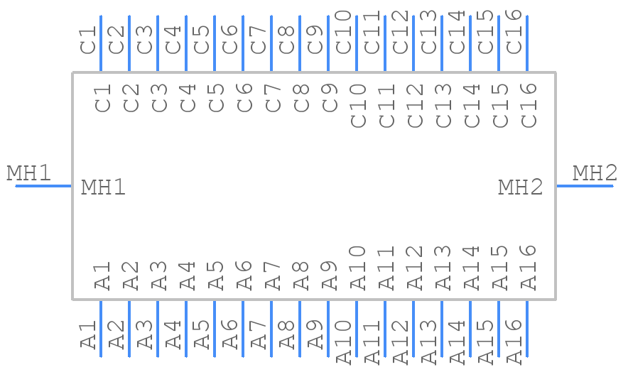 DIN-032CSB-S1L-HM - 3M - PCB symbol