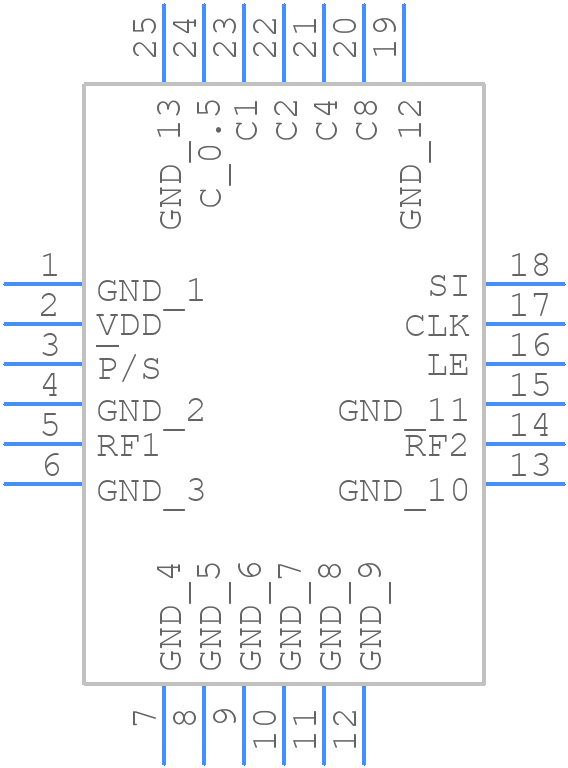 PE43650A-Z - Peregrine Semiconductor - PCB symbol