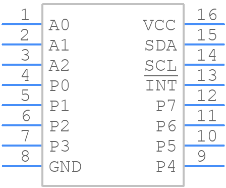 PCA9554ADW - Texas Instruments - PCB symbol