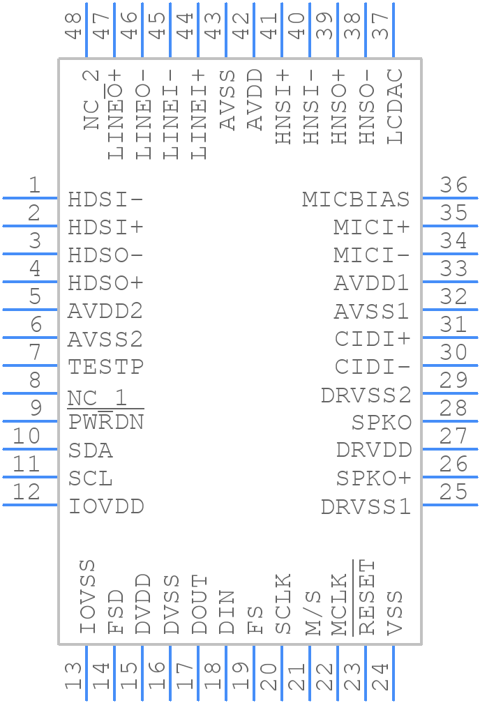 TLV320AIC25CPFBR - Texas Instruments - PCB symbol