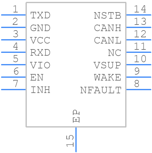 TCAN1043HGDMTTQ1 - Texas Instruments - PCB symbol