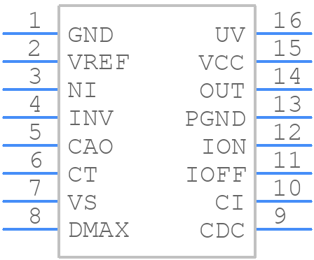 UC3848N - Texas Instruments - PCB symbol