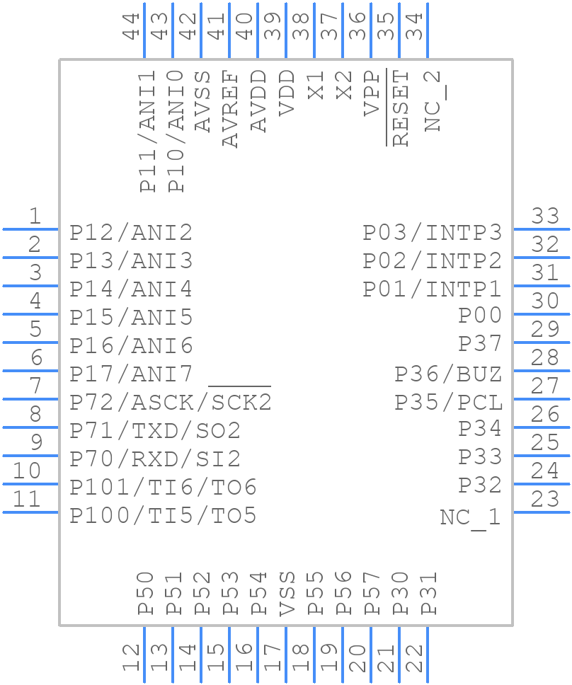 UPD78P083GB-3BS-MTX - Renesas Electronics - PCB symbol