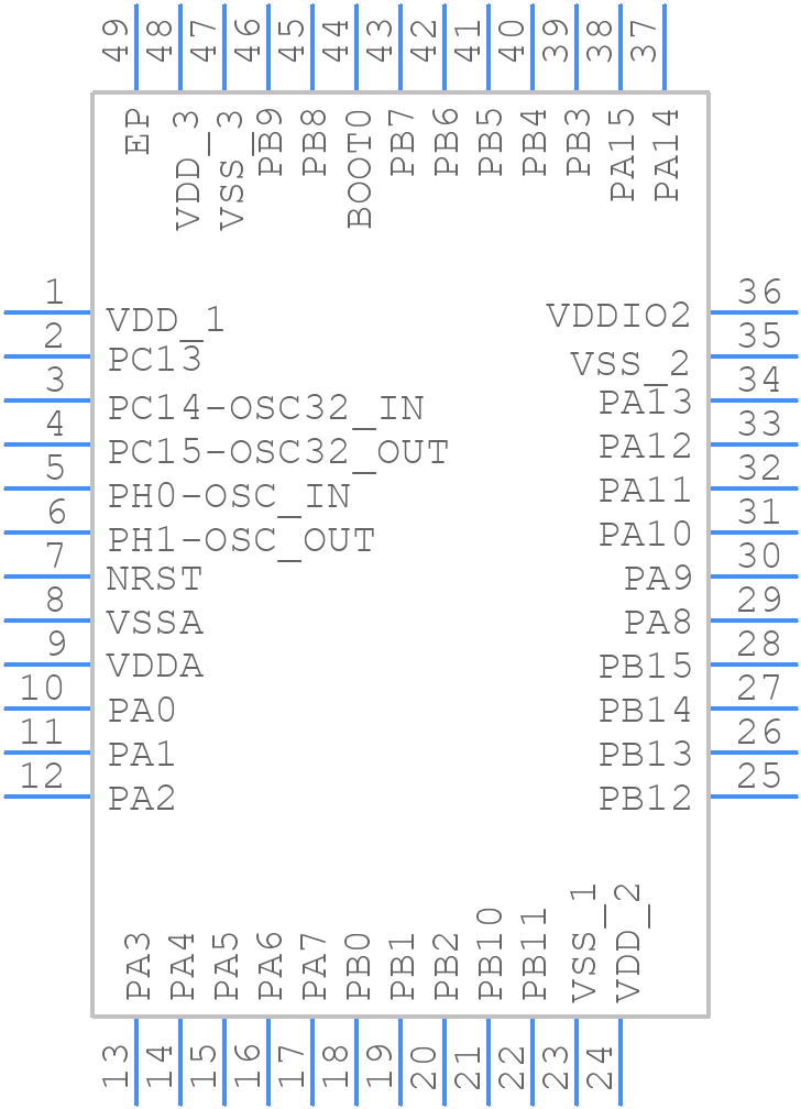 STM32L071C8U6 - STMicroelectronics - PCB symbol