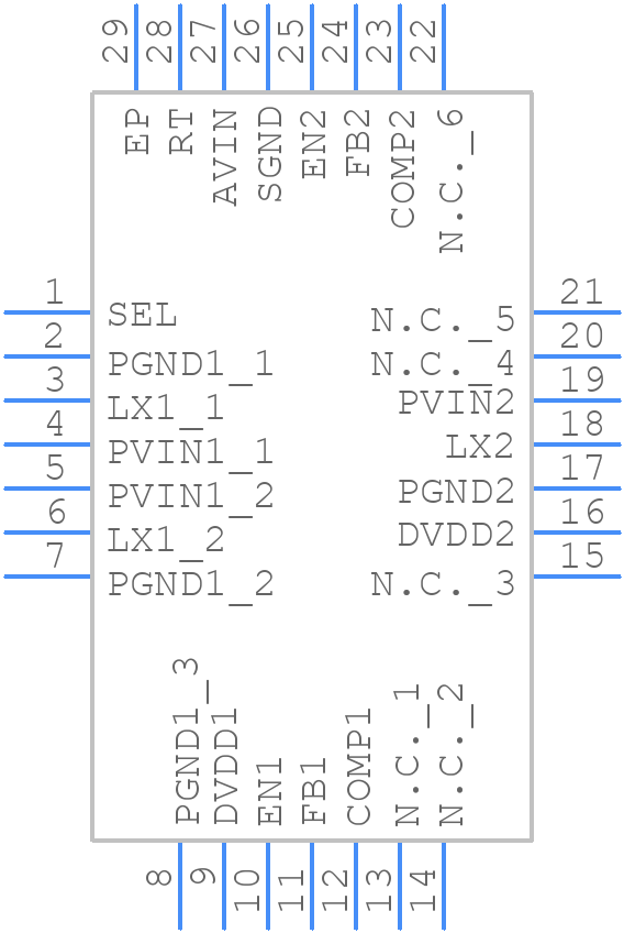MAX15021ATI+ - Analog Devices - PCB symbol