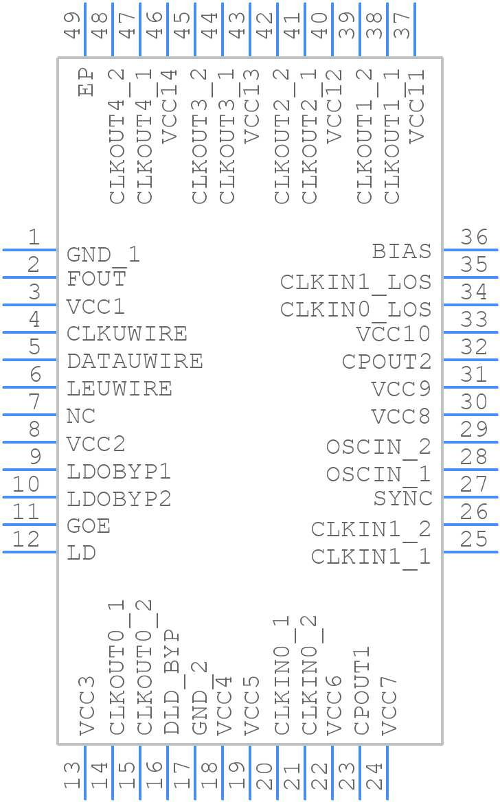 LMK04031BISQ/NOPB - Texas Instruments - PCB symbol