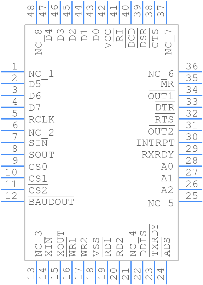 TL16C550DIPTRG4 - Texas Instruments - PCB symbol