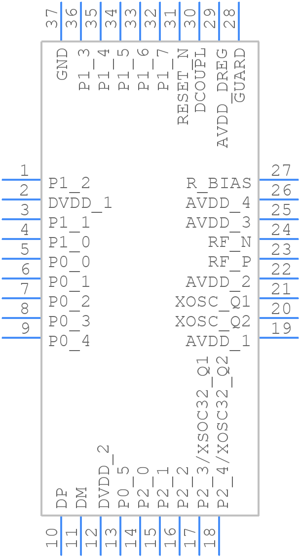 CC2511F16RSPRG3 - Texas Instruments - PCB symbol